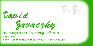 david zavaczky business card